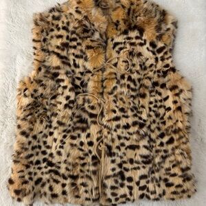 Animal Print Faux Fur Vest